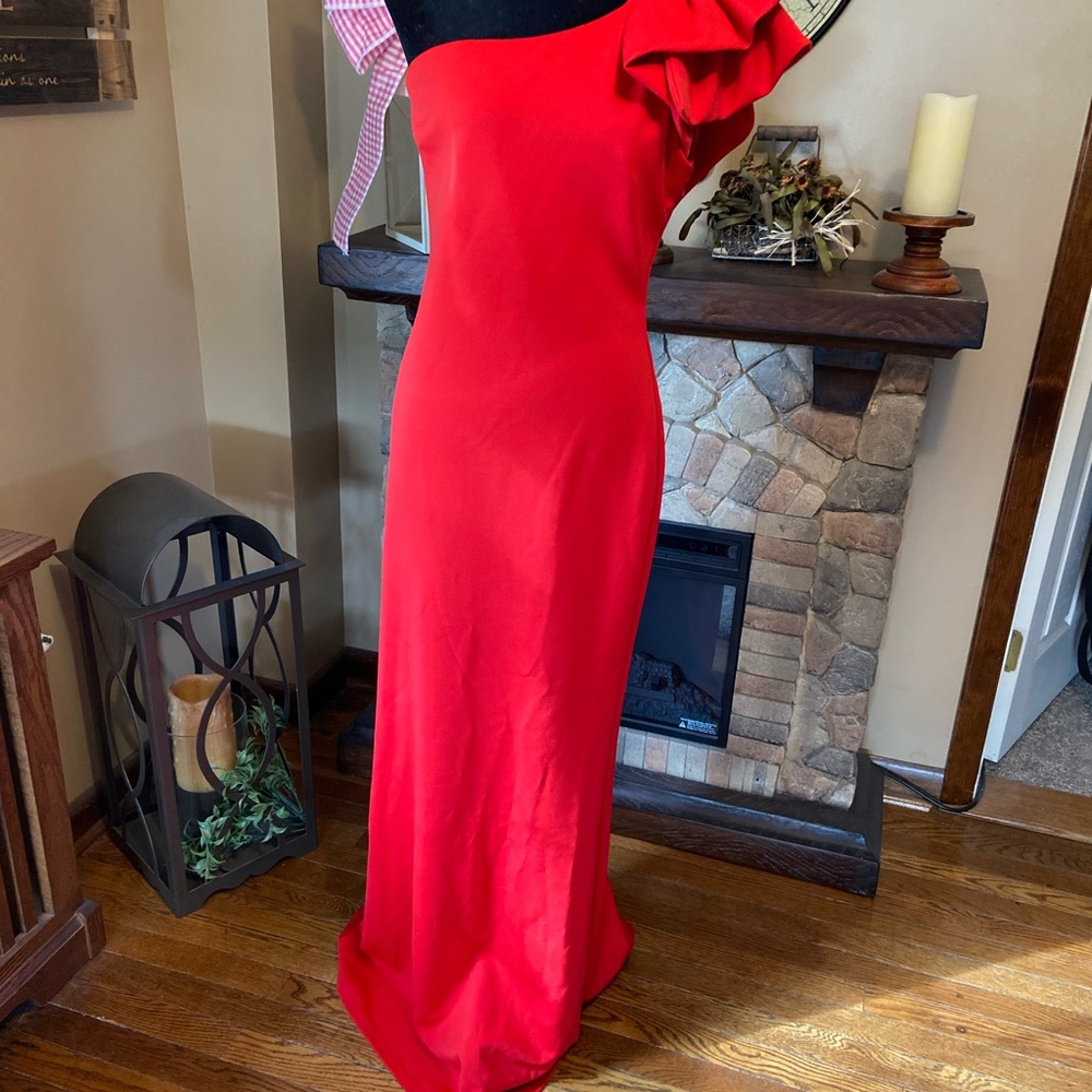 Red long gown